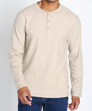 Jachs New York - Henley de manga comprida com waffle escovado