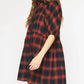 Entro - Plaid Puff Sleeve Dress
