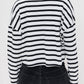 Askk Ny - Cropped Long Sleeve Stripe Tee