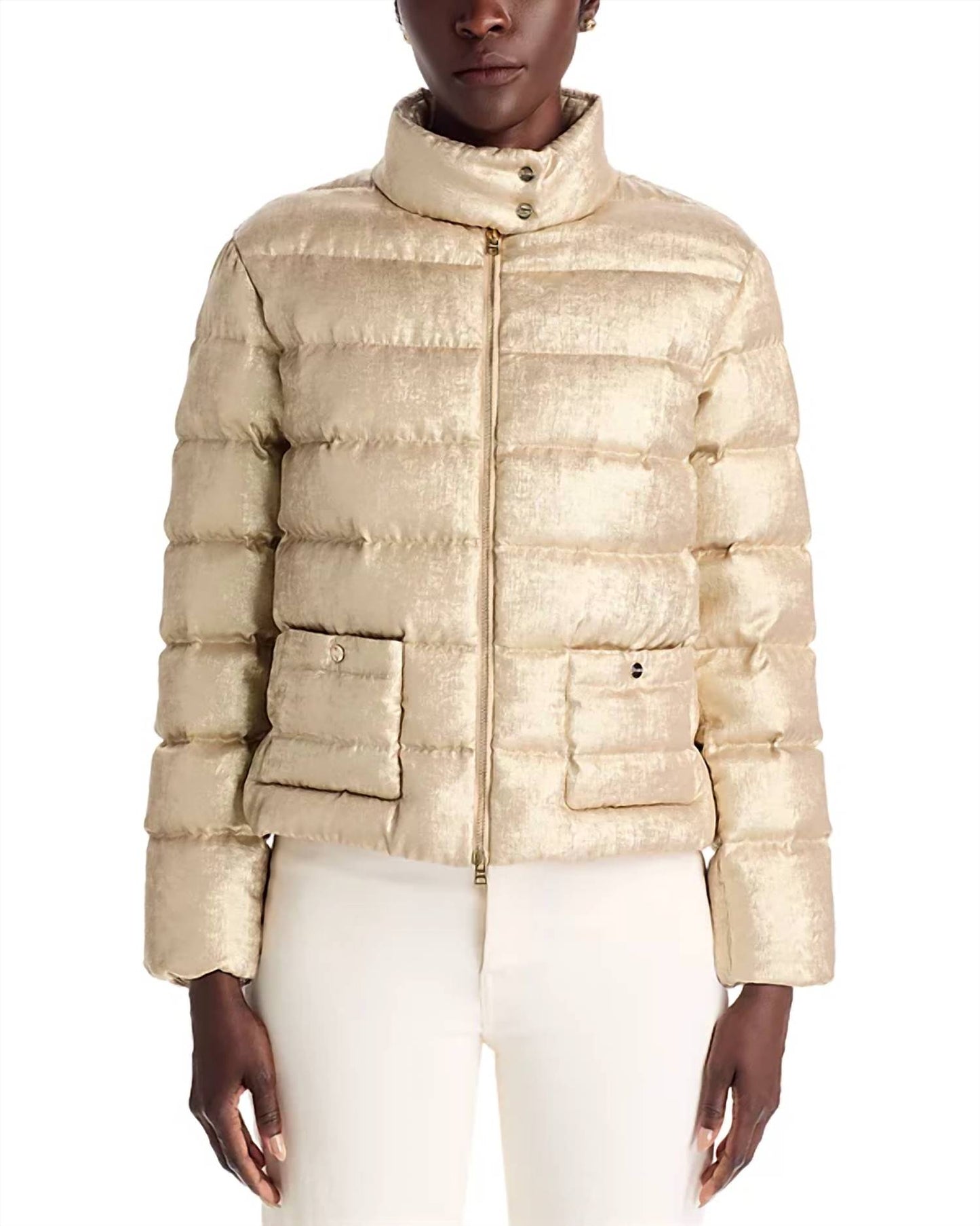 Herno - Metallic Quilted Bomber Jacket