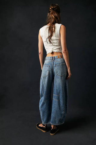 Free People - Calça Jeans Good Luck Mid Rise Barrel