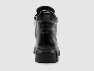 Helios - Botas femininas de couro Ino com forro de lã e zíper