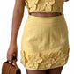 Sundayup - Floral Applique Top & Skirt Set