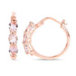 1.63 Carat Genuine Morganite and White Diamond .925 Sterling Silver Earrings