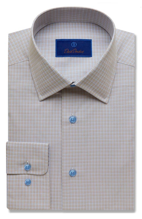 David Donahue Regular Fit Fine Check Dress Shirt in Dune, Size 16.5 - 34