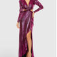 Mac Duggal - Princess Sleeve Cut Out Metallic Gown