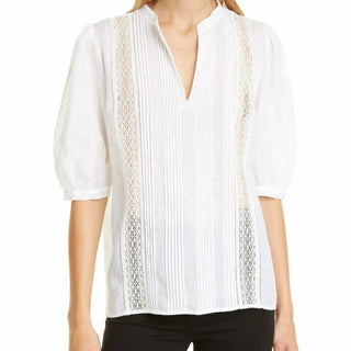 Nordstrom - Blusa de algodão com renda e detalhes