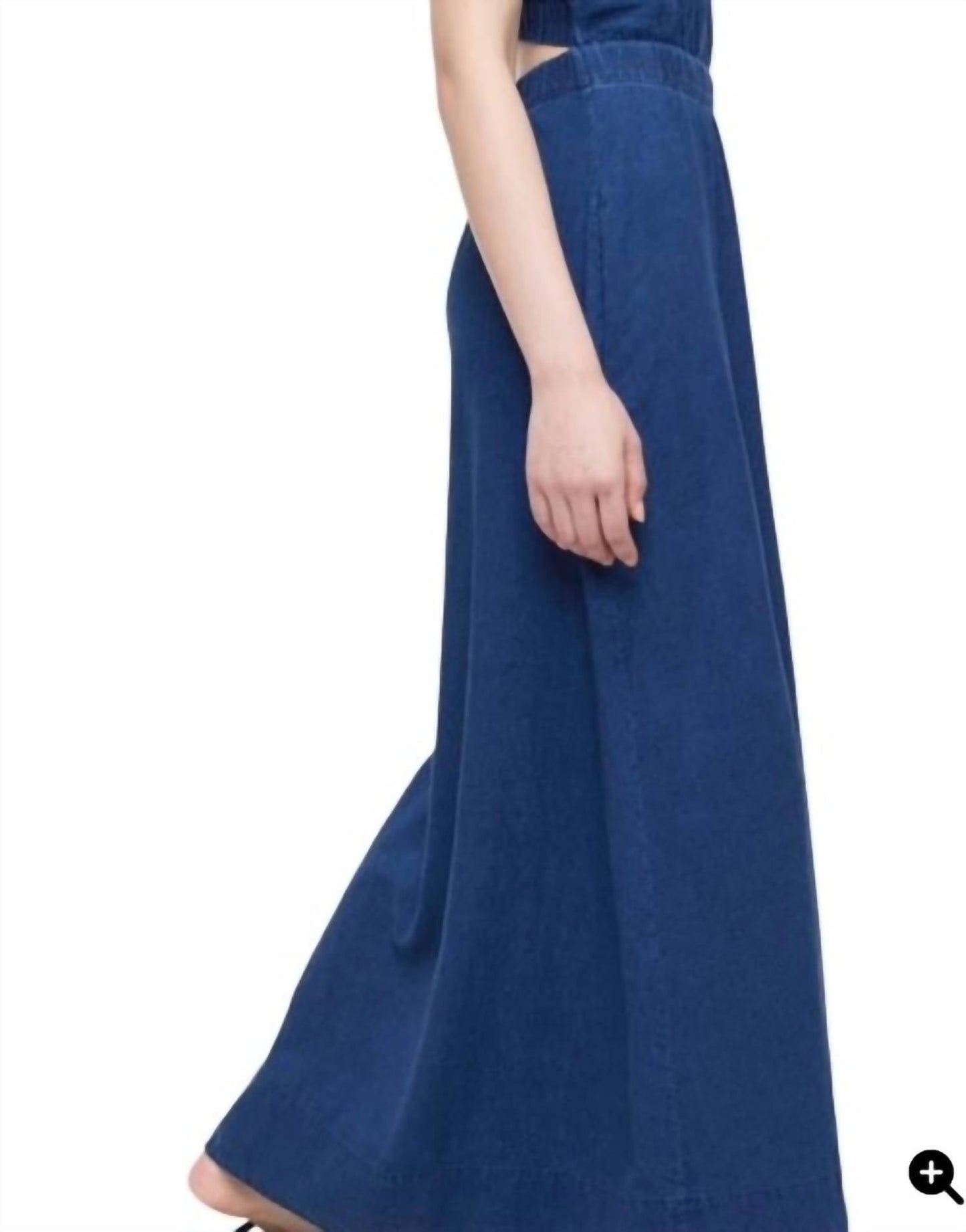 Vestido longo fechado em linho misto