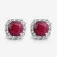 6.12 Carat Dyed Ruby, Ruby and White Topaz .925 Sterling Silver Earrings