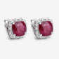 6.12 Carat Dyed Ruby, Ruby and White Topaz .925 Sterling Silver Earrings