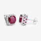 6.12 Carat Dyed Ruby, Ruby and White Topaz .925 Sterling Silver Earrings