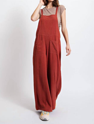 Easel - Textured Linen Wide Leg Romper