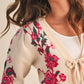&Merci - Floral Knit Tie-front Sweater Cardigan