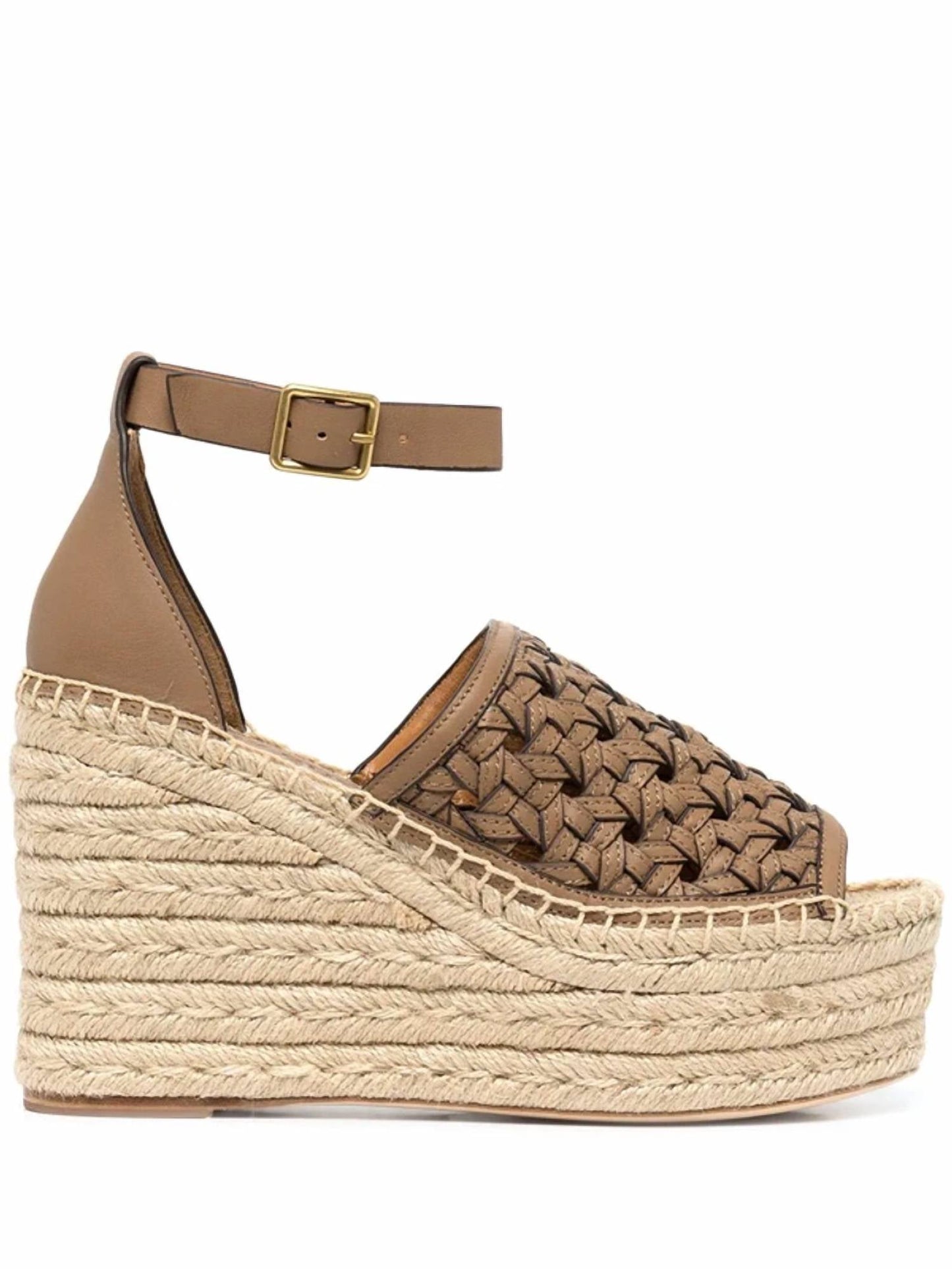 Tory Burch - BASKETWEAVE CALFSKIN WEDGE ESPADRILLE SANDAL