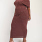 The Curve La - Plus Size Stripe Lurex Knit Off Shoulder Knit Midi Dress