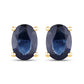 1.90 Carat Genuine Blue Sapphire 10K Yellow Gold Earrings