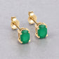0.88 Carat Genuine Zambian Emerald 10K Yellow Gold Earrings