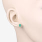 0.88 Carat Genuine Zambian Emerald 10K Yellow Gold Earrings