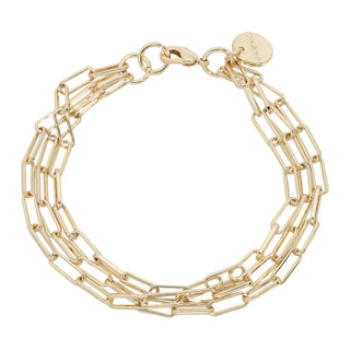 Eklexic - Pulseira feminina de corrente tripla alongada