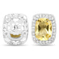 2.81 Carat Genuine Citrine and White Topaz .925 Sterling Silver Earrings