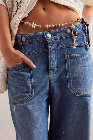 Free People - Calça Jeans Palmer com Punho