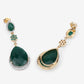 22.70 Carat Dyed Emerald and White Topaz .925 Sterling Silver Earrings