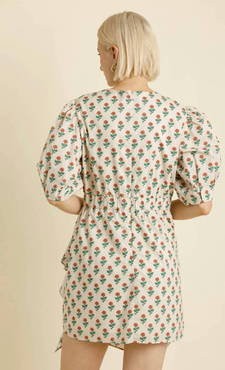 Aureum - Vestido curto com faixa floral