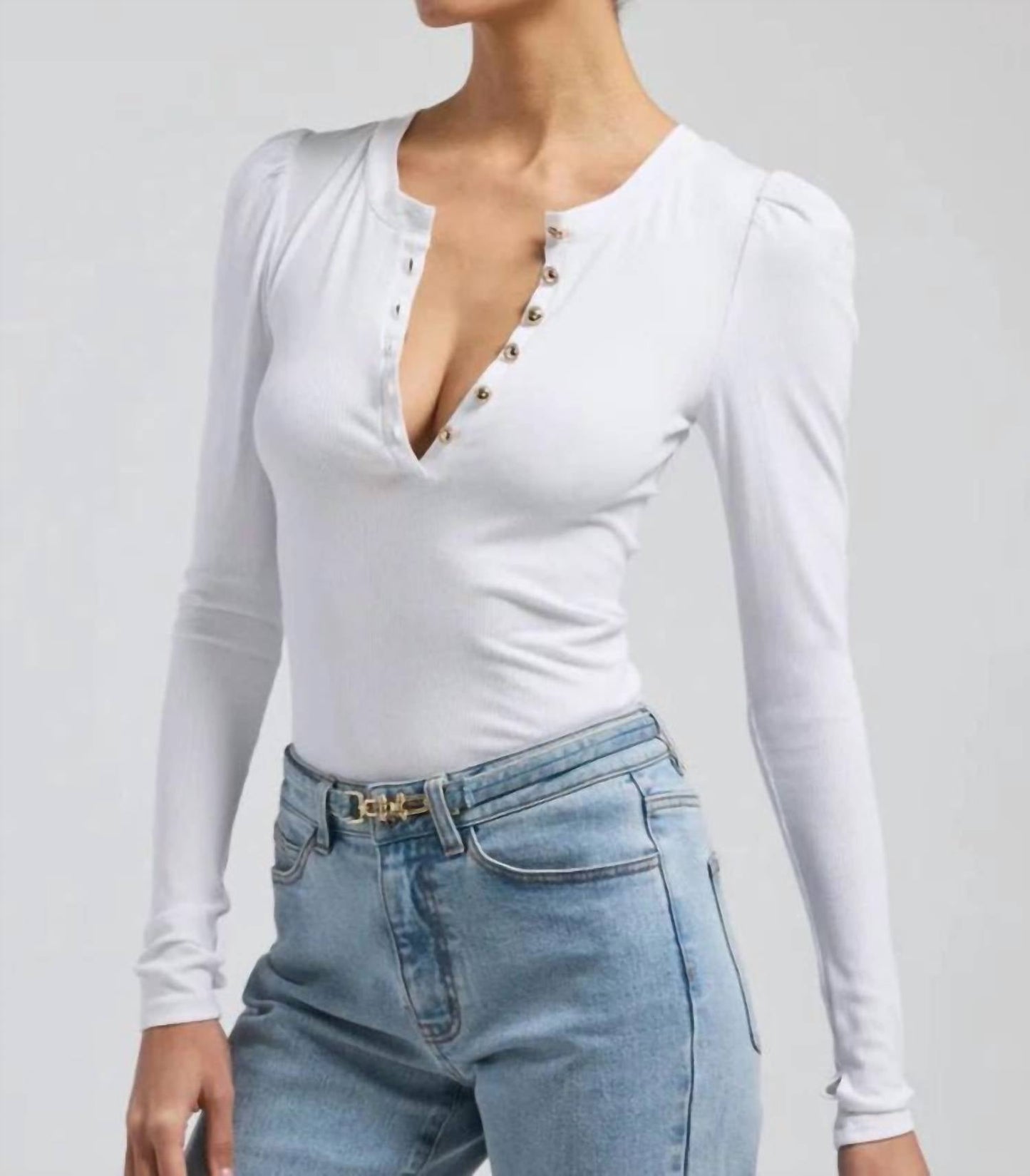 Generation Love - Britt Long Sleeve Puff Rib Top