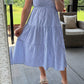 Noaboa - Smocked Tiered Ruffle Midi Dress