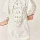 2.7 August Apparel - Laced Up Puff Sleeve Mini Dress