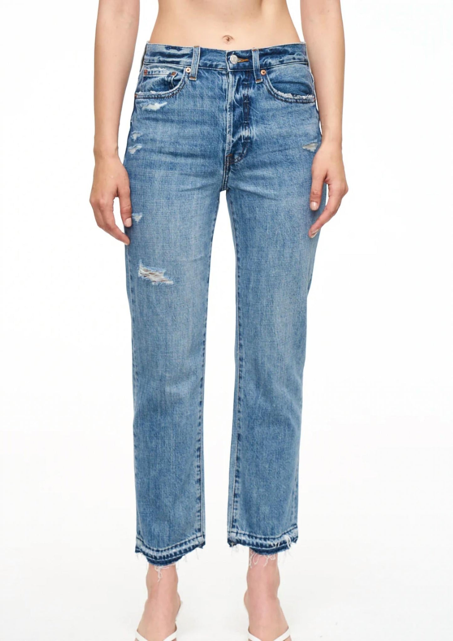 Pistola - Charlie High Rise Ankle Cut Raw Hem Denim Jeans