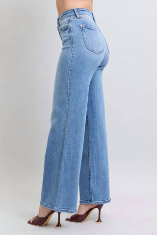 Judy Blue - Calça jeans larga tamanho grande com bolsos