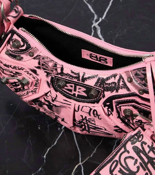 Balenciaga - Bolsa de ombro feminina Le Cagole Mini