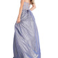 Jovani - Floral Embroidered V-neck Ballgown