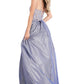 Jovani - Floral Embroidered V-neck Ballgown