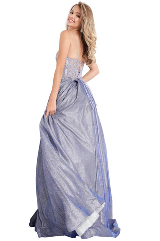 Jovani - Vestido de baile bordado floral com decote em V