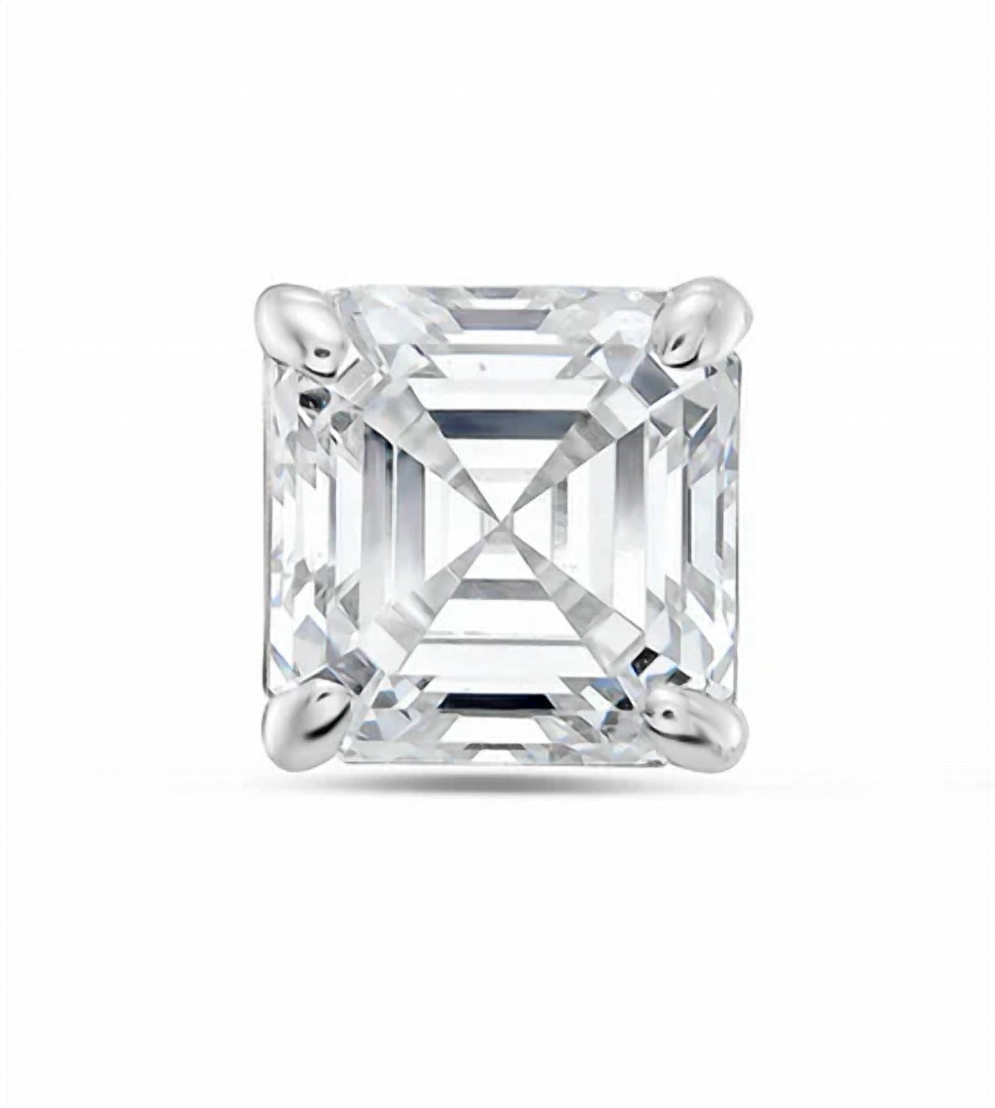 Diana M Jewels - 8.00 Cts Lab Grown Asscher Cut Stud Earrings