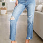 Judy Blue - High Rise Rigid Magic Destroy Slim Straight Leg Jeans