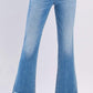 Flying Monkey - High Rise Slant Raw Hem Crop Flare Jeans