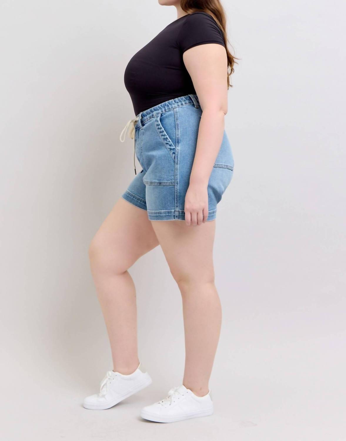 Judy Blue - High Waist Vintage Wash Jogger Denim Short