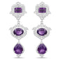 6.97 Carat Genuine Amethyst and White Topaz .925 Sterling Silver Earrings