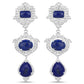 9.37 Carat Genuine Lapis and White Topaz .925 Sterling Silver Earrings