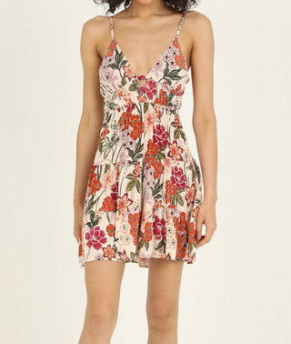 Angie - Spaghetti Strap Floral Tie Back Sundress