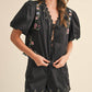 &Merci - Floral Lace Trim Top And Shorts Set