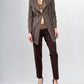 Insight - Vegan Leather Long Jacket with Hook & Eye Closure