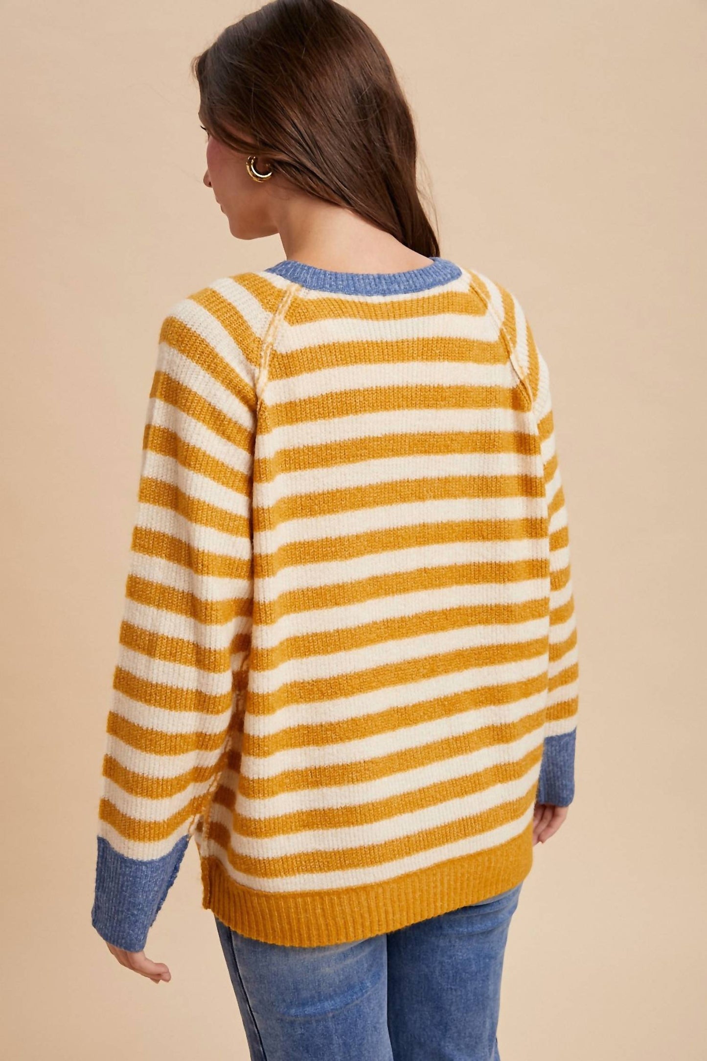 Anniewear - Striped Ribbed Cardigan