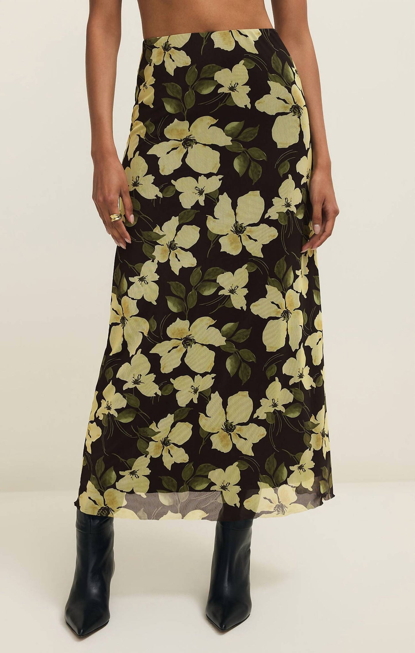Z Supply - Eda Ren Floral Mesh Midi Skirt