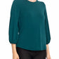 Adrianna Papell - Boat Neck Elastic Cuff Crepe Top