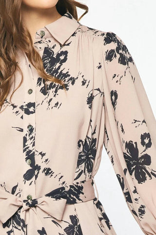 Entro - Floral Print Tie Dress