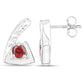 0.44 Carat Genuine Garnet .925 Sterling Silver Earrings